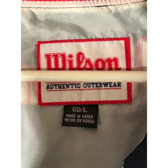 Vintage Wilson Nylon 1/2 Zip Pullover Windbreaker Jacket Navy Blue Red‎ Large - Picture 5 of 8